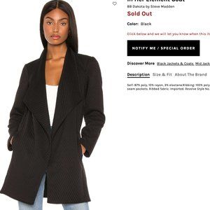 NWT In Her Element Coat BB Dakota by Steve Madden